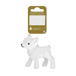 BAUHAUS Christbaumschmuck Rehkitz Weiß Weiß, Samt