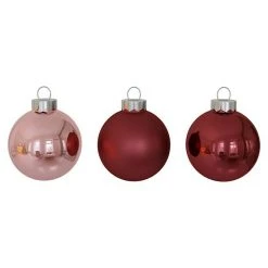 BAUHAUS Weihnachtskugeln 24 Stk., Durchmesser: 3 Cm, Berry Kiss, Glas