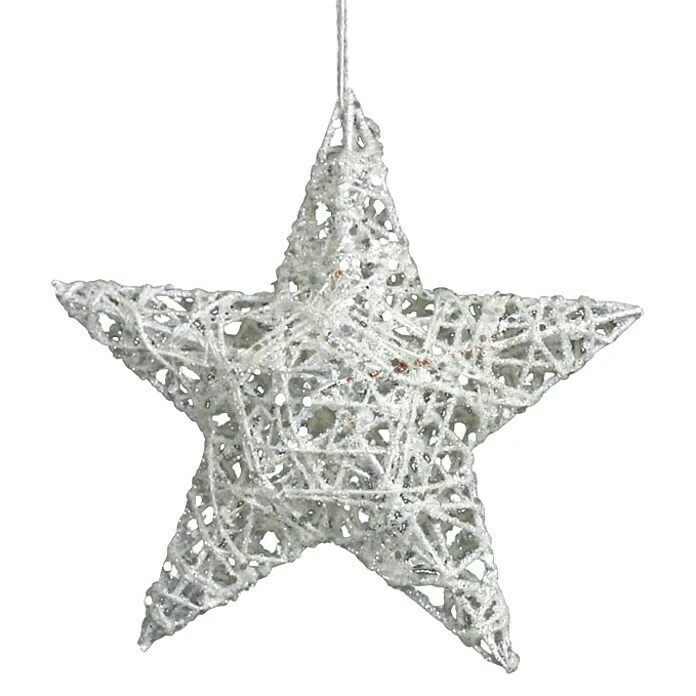 BAUHAUS Christbaumschmuck Glitzersternhänger Weiß, Draht, Eckig 3 BAUHAUS Christbaumschmuck Glitzersternhänger Weiß, Draht, Eckig