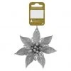 BAUHAUS Christbaumschmuck Poinsettia Silber, Kunststoff, L X B: 19 X 12,5 Cm