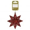 BAUHAUS Christbaumschmuck Glitzerstern Rot, Kunststoff, Eckig