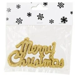 BAUHAUS Christbaumschmuck "Merry Christmas" Gold, Kunststoff, 6 Stk.