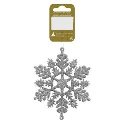 BAUHAUS Christbaumschmuck Schneeflocke Silber, Sonstige, Durchmesser: 11 Cm