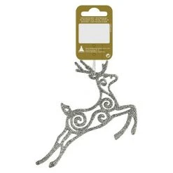 BAUHAUS Dekofigur L X B X H: 11 X 0,3 X 13 Cm, Silber Mit Glitzer, Kunststoff