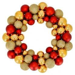 BAUHAUS Dekokranz Rot, Kunststoff, Durchmesser: 34 Cm