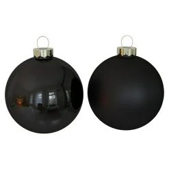BAUHAUS Weihnachtskugeln 12 Stk., Durchmesser: 8 Cm, Ebony Black, Glas