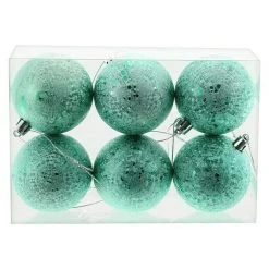 BAUHAUS Weihnachtskugeln 6 Stk., Durchmesser: 6 Cm, Grün, Kunststoff