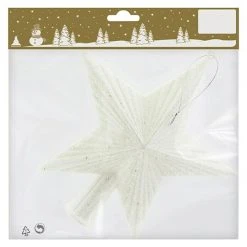 BAUHAUS Christbaumschmuck Baumspitze Weiß Weiß, Kunststoff, Eckig